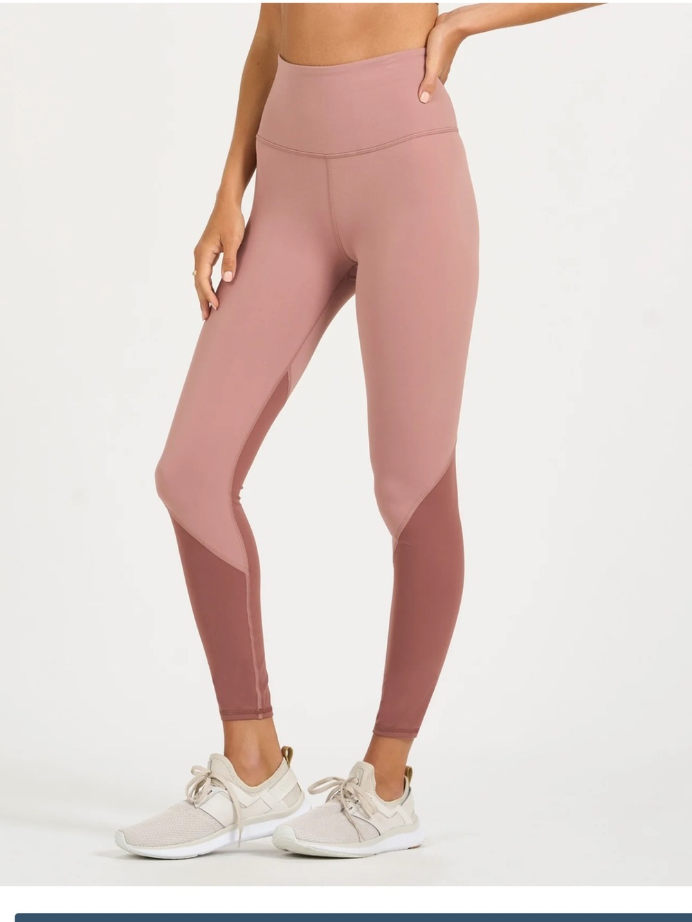 High-Waist Colorblock Studio Leggings - Light terra-cotta